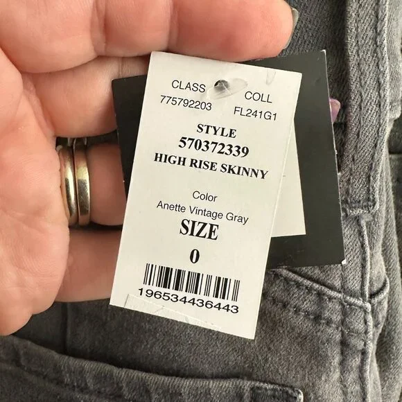 NWT White House Black Market High Rise Skinny Jeans Anette Vintage Gray #WHBM18 - Picture 6 of 9